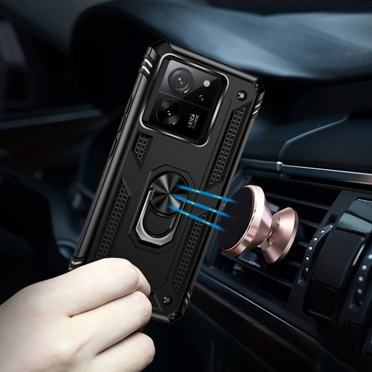 For Xiaomi 13T/13T Pro Shockproof TPU + PC Phone Case with Holder(Black) - Xiaomi Cases by PMC TechLife | Online Shopping South Africa | PMC TechLife | Buy Now Pay Later Mobicred