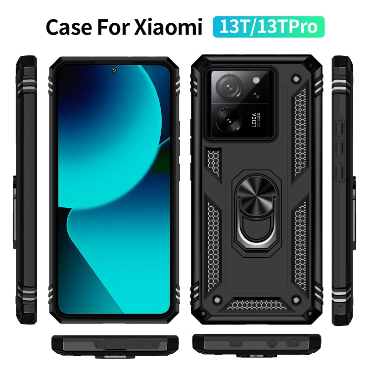 For Xiaomi 13T/13T Pro Shockproof TPU + PC Phone Case with Holder(Black) - Xiaomi Cases by PMC TechLife | Online Shopping South Africa | PMC TechLife | Buy Now Pay Later Mobicred