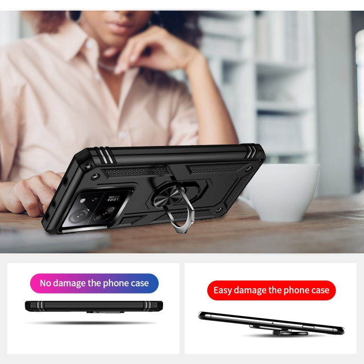 For Xiaomi 13T/13T Pro Shockproof TPU + PC Phone Case with Holder(Black) - Xiaomi Cases by PMC TechLife | Online Shopping South Africa | PMC TechLife | Buy Now Pay Later Mobicred