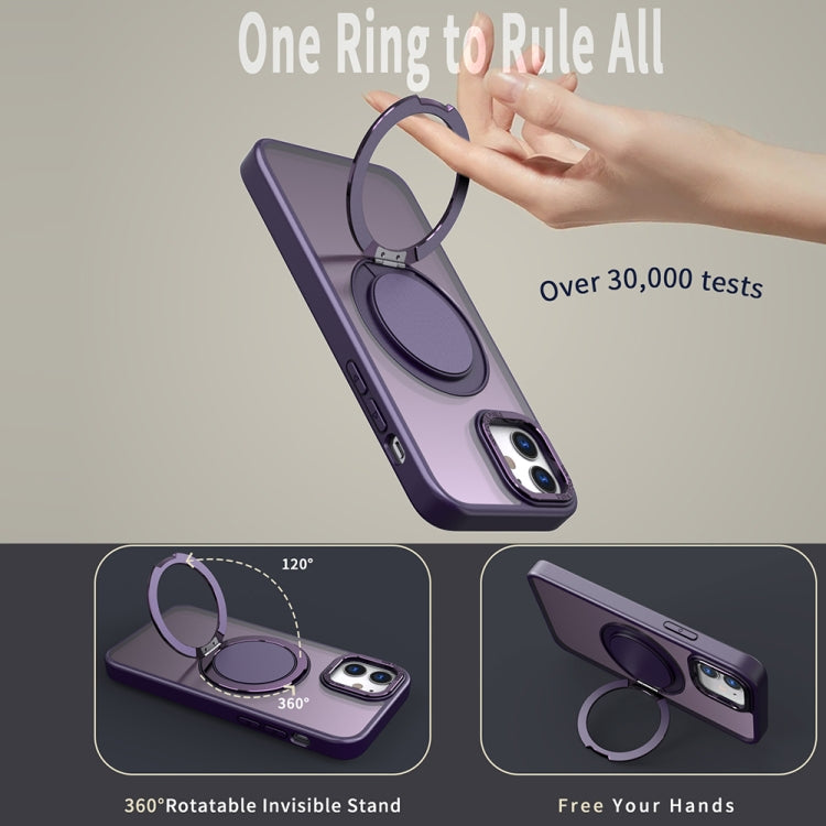 For iPhone 11 360-degree Rotating MagSafe Magnetic Holder Phone Case(Purple) - iPhone 11 Cases by PMC TechLife | Online Shopping South Africa | PMC TechLife