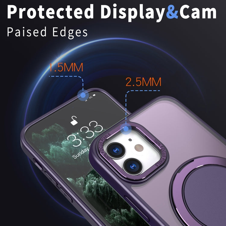 For iPhone 11 360-degree Rotating MagSafe Magnetic Holder Phone Case(Purple) - iPhone 11 Cases by PMC TechLife | Online Shopping South Africa | PMC TechLife