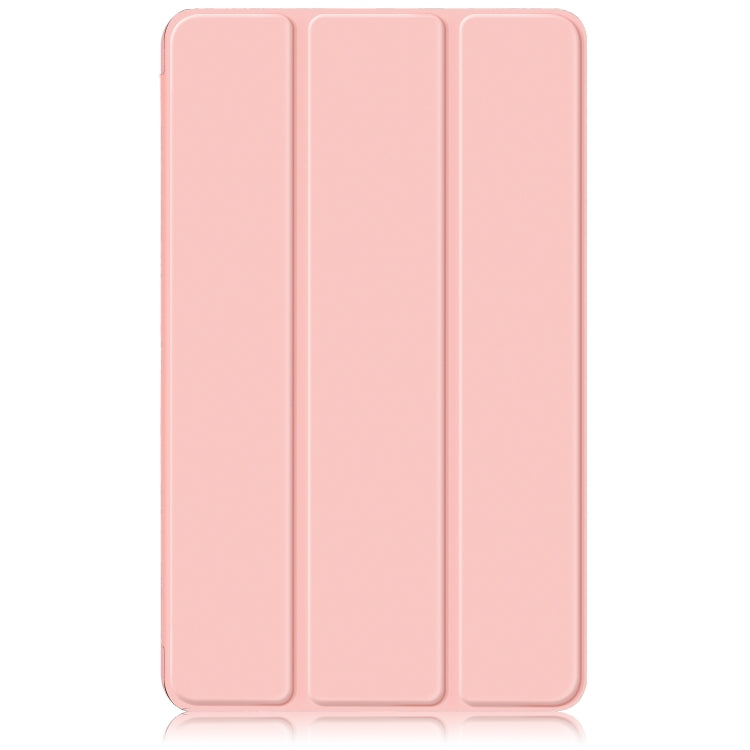 For Samsung Galaxy Tab A9 Acrylic 3-folding Solid Color Smart Leather Tablet Case(Pink) - Galaxy Tab A9 by PMC Jewellery | Online Shopping South Africa | PMC Jewellery