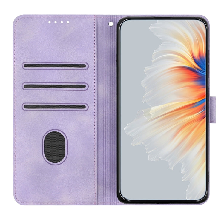 For Google Pixel 9 Heart Pattern Skin Feel Leather Phone Case(Purple) - Google Cases by PMC TechLife | Online Shopping South Africa | PMC TechLife | Buy Now Pay Later Mobicred