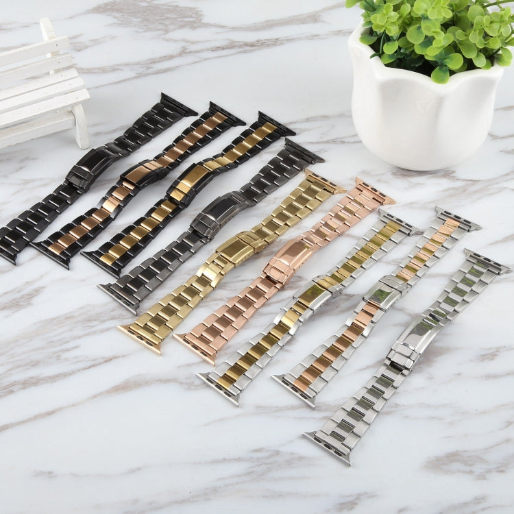 For Apple Watch Series 7 45mm Three-Bead Stainless Steel Watch Band(Silver) - free shipping - PMC TechLife - Order now!