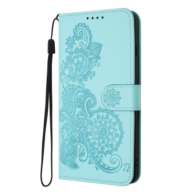 For Google Pixel 9 Datura Flower Embossed Flip Leather Phone Case(Light blue) - Google Cases by PMC Jewellery | Online Shopping South Africa | PMC Jewellery | Buy Now Pay Later Mobicred