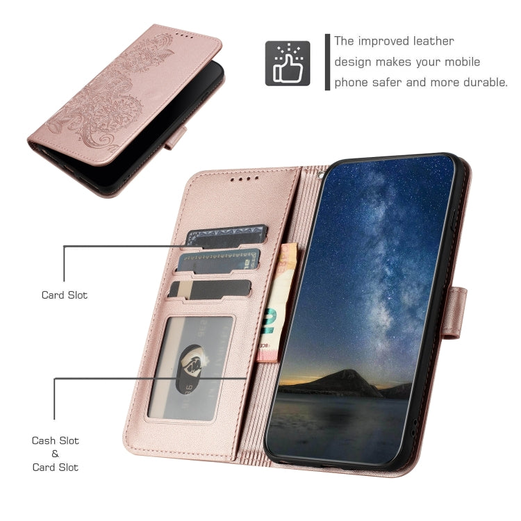 For Google Pixel 9 Datura Flower Embossed Flip Leather Phone Case(Rose Gold) - Google Cases by PMC Jewellery | Online Shopping South Africa | PMC Jewellery | Buy Now Pay Later Mobicred