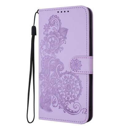 For Xiaomi Redmi K70 Datura Flower Embossed Flip Leather Phone Case(Purple) - K70 Cases by PMC Jewellery | Online Shopping South Africa | PMC Jewellery | Buy Now Pay Later Mobicred