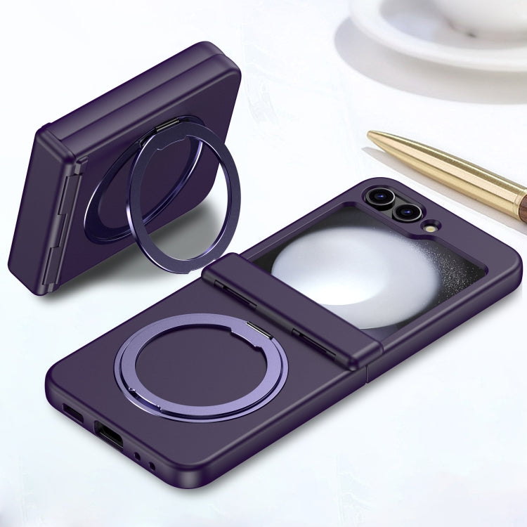 For Samsung Galaxy Z Flip5 5G 360 Degree Stand MagSafe Magnetic All-inclusive Phone Case(Dark Purple) - Galaxy Z Flip5 Cases by PMC Jewellery | Online Shopping South Africa | PMC Jewellery