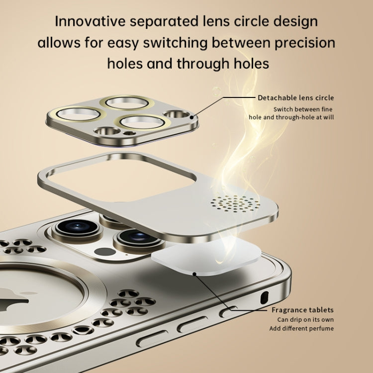 For iPhone 15 Pro Max Spring Buckle MagSafe Magnetic Metal Aromatherapy Phone Case(Black) - free shipping - PMc TechLife - Order now!