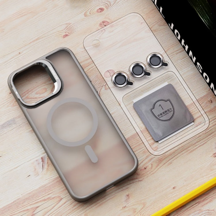 For iPhone 14 Invisible Lens Holder PC + TPU Frosted MagSafe Phone Case(Orange) - free shipping - PMC TechLife - Order now!