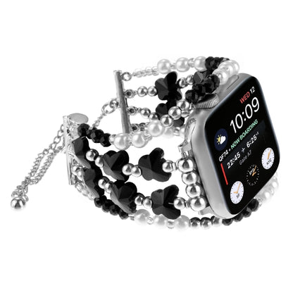 For Apple Watch Ultra 2 49mm Butterfly Chain Bracelet Metal Watch Band(Black) - Watch Bands by PMC Jewellery | Online Shopping South Africa | PMC Jewellery