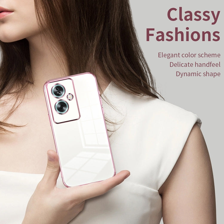 For OPPO A79 5G / A2 Transparent Plating Fine Hole Phone Case(Purple) - free shipping - PMC TechLife - Order now!
