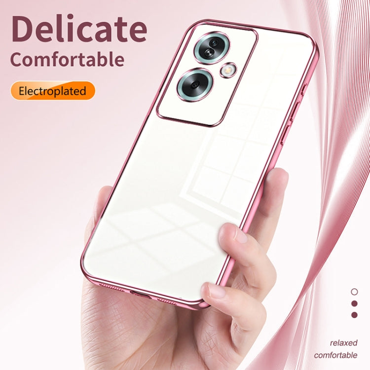 For OPPO A79 5G / A2 Transparent Plating Fine Hole Phone Case(Green) - OPPO Cases by PMC TechLife | Online Shopping South Africa | PMC TechLife | Buy Now Pay Later Mobicred