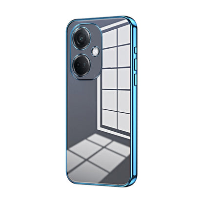 For OPPO K11 Transparent Plating Fine Hole Phone Case(Blue) - OPPO Cases by PMC Jewellery | Online Shopping South Africa | PMC Jewellery | Buy Now Pay Later Mobicred