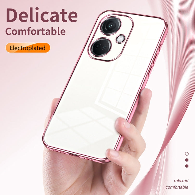 For OPPO K11 Transparent Plating Fine Hole Phone Case(Blue) - OPPO Cases by PMC TechLife | Online Shopping South Africa | PMC TechLife | Buy Now Pay Later Mobicred