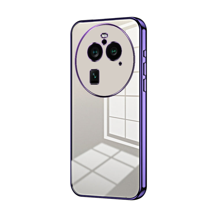 For OPPO Find X6 Pro Transparent Plating Fine Hole Phone Case(Purple) - OPPO Cases by PMC Jewellery | Online Shopping South Africa | PMC Jewellery | Buy Now Pay Later Mobicred