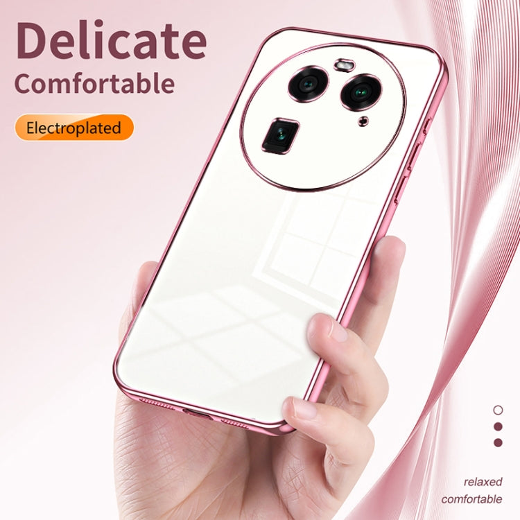 For OPPO Find X6 Transparent Plating Fine Hole Phone Case(Green) - OPPO Cases by PMC TechLife | Online Shopping South Africa | PMC TechLife | Buy Now Pay Later Mobicred