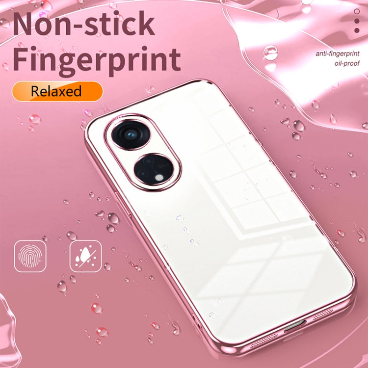 For OPPO Reno8 T 5G Transparent Plating Fine Hole Phone Case(Green) - OPPO Cases by PMC TechLife | Online Shopping South Africa | PMC TechLife | Buy Now Pay Later Mobicred