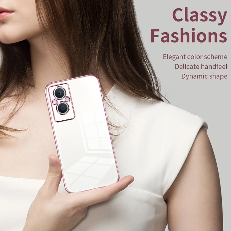 For OPPO Reno7 Z 5G / F21 Pro 5G Transparent Plating Fine Hole Phone Case(Purple) - OPPO Cases by PMC Jewellery | Online Shopping South Africa | PMC Jewellery | Buy Now Pay Later Mobicred