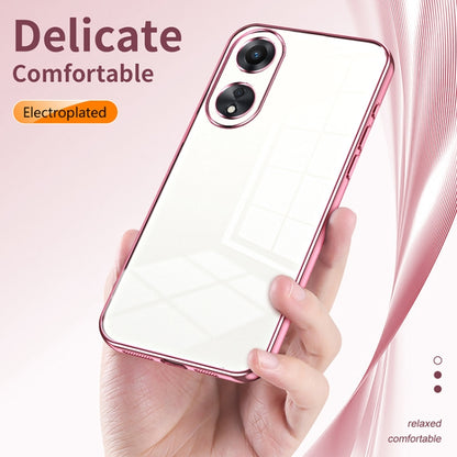 For OPPO A58 5G / A58x 5G Transparent Plating Fine Hole Phone Case(Gold) - OPPO Cases by PMC Jewellery | Online Shopping South Africa | PMC Jewellery | Buy Now Pay Later Mobicred