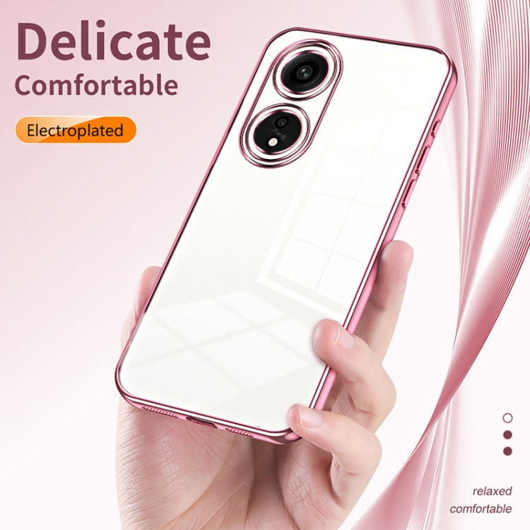 For OPPO A1 Pro Transparent Plating Fine Hole Phone Case(Silver) - OPPO Cases by PMC Jewellery | Online Shopping South Africa | PMC Jewellery | Buy Now Pay Later Mobicred