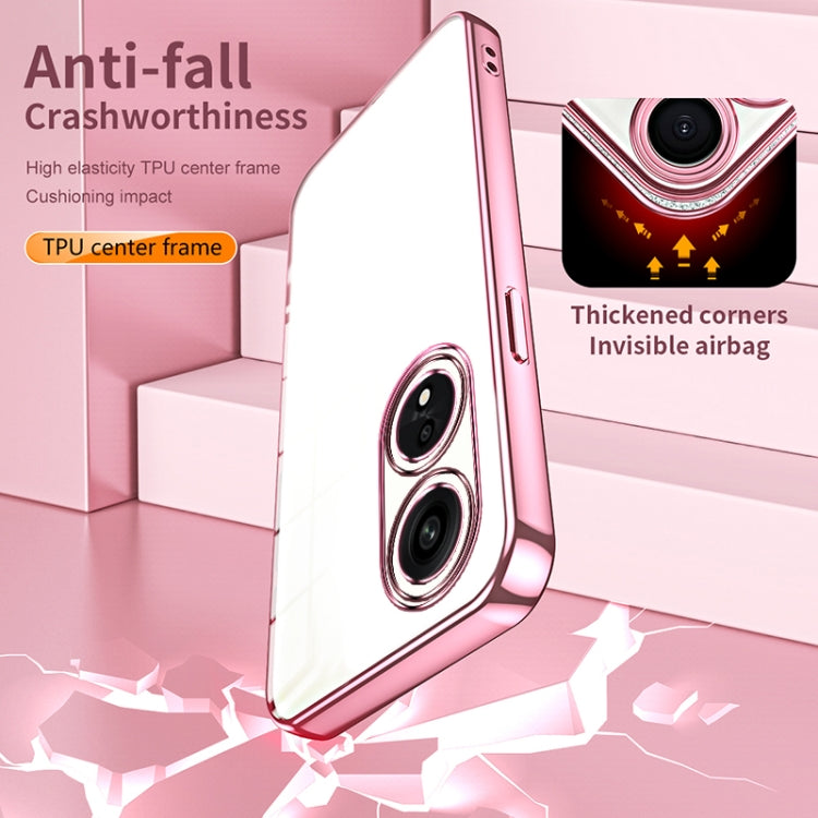 For OPPO A1 Pro Transparent Plating Fine Hole Phone Case(Silver) - OPPO Cases by PMC TechLife | Online Shopping South Africa | PMC TechLife | Buy Now Pay Later Mobicred