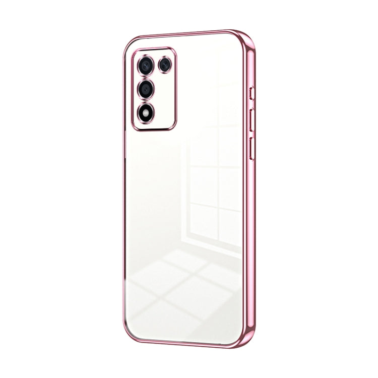 For OPPO K9s / K10 Energy Transparent Plating Fine Hole Phone Case(Pink) - OPPO Cases by PMC Jewellery | Online Shopping South Africa | PMC Jewellery | Buy Now Pay Later Mobicred