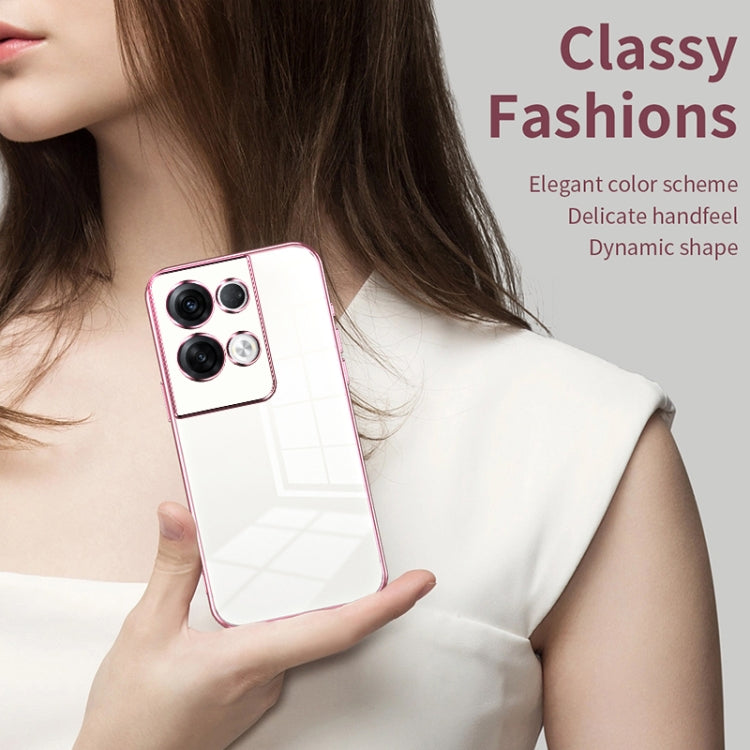 For OPPO Reno8 Pro+ Transparent Plating Fine Hole Phone Case(Silver) - OPPO Cases by PMC TechLife | Online Shopping South Africa | PMC TechLife | Buy Now Pay Later Mobicred
