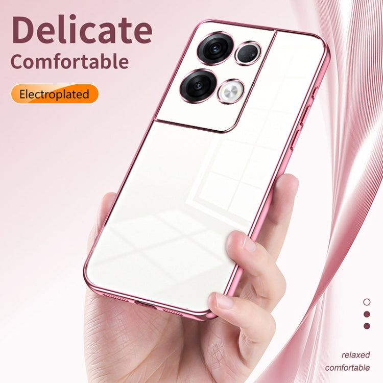 For OPPO Reno8 Pro+ Transparent Plating Fine Hole Phone Case(Silver) - OPPO Cases by PMC TechLife | Online Shopping South Africa | PMC TechLife | Buy Now Pay Later Mobicred