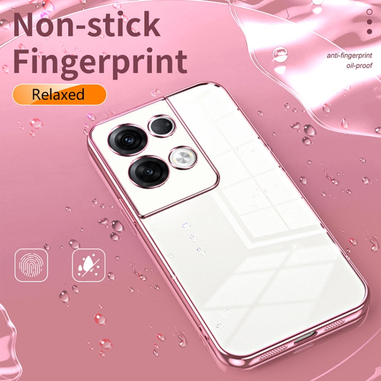 For OPPO Reno8 Pro+ Transparent Plating Fine Hole Phone Case(Black) - OPPO Cases by PMC TechLife | Online Shopping South Africa | PMC TechLife | Buy Now Pay Later Mobicred