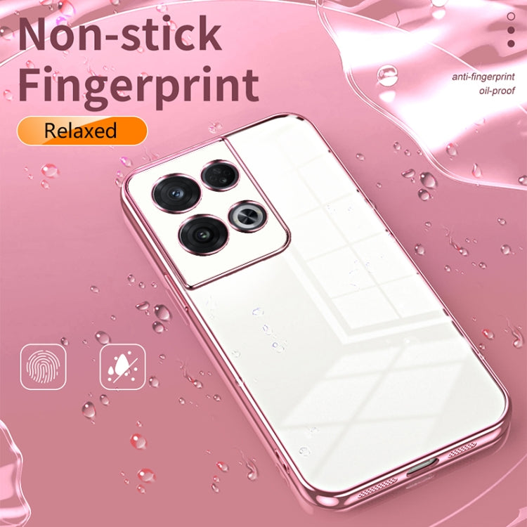 For OPPO Reno8 Pro Transparent Plating Fine Hole Phone Case(Green) - OPPO Cases by PMC TechLife | Online Shopping South Africa | PMC TechLife | Buy Now Pay Later Mobicred