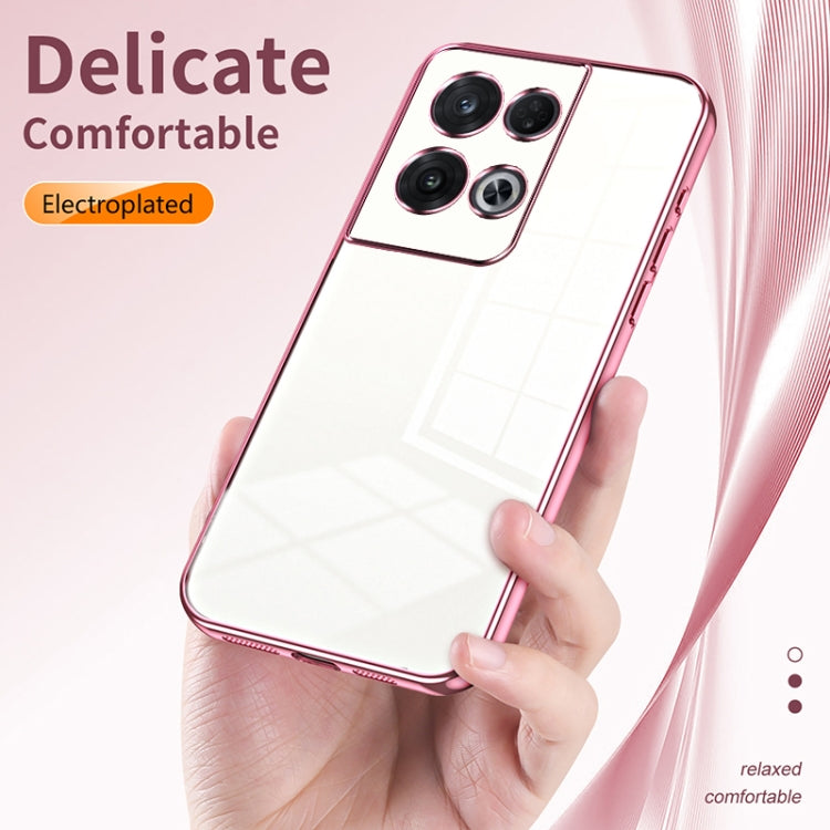 For OPPO Reno8 Pro Transparent Plating Fine Hole Phone Case(Green) - OPPO Cases by PMC TechLife | Online Shopping South Africa | PMC TechLife | Buy Now Pay Later Mobicred