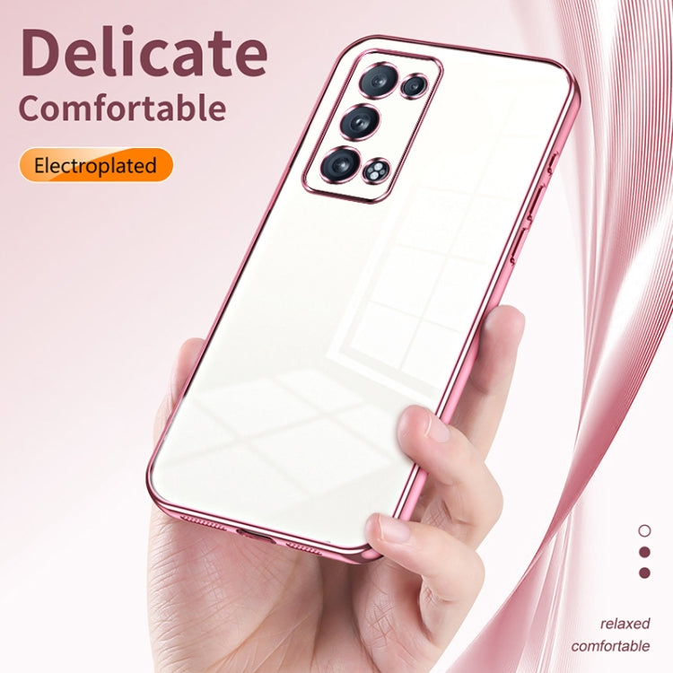 For OPPO Reno6 Pro+ Transparent Plating Fine Hole Phone Case(Green) - OPPO Cases by PMC TechLife | Online Shopping South Africa | PMC TechLife | Buy Now Pay Later Mobicred
