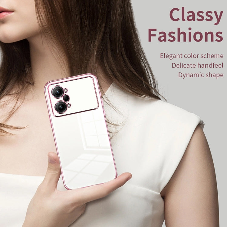 For OPPO K10 Pro Transparent Plating Fine Hole Phone Case(Blue) - OPPO Cases by PMC TechLife | Online Shopping South Africa | PMC TechLife | Buy Now Pay Later Mobicred