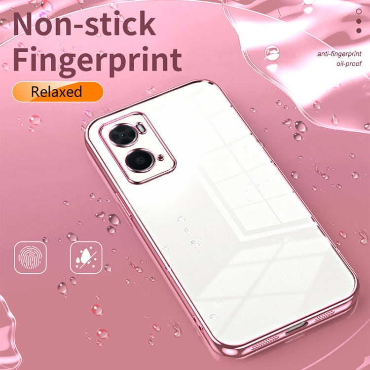 For OPPO A36 / A76 / A96 4G Global Transparent Plating Fine Hole Phone Case(Green) - OPPO Cases by PMC TechLife | Online Shopping South Africa | PMC TechLife | Buy Now Pay Later Mobicred
