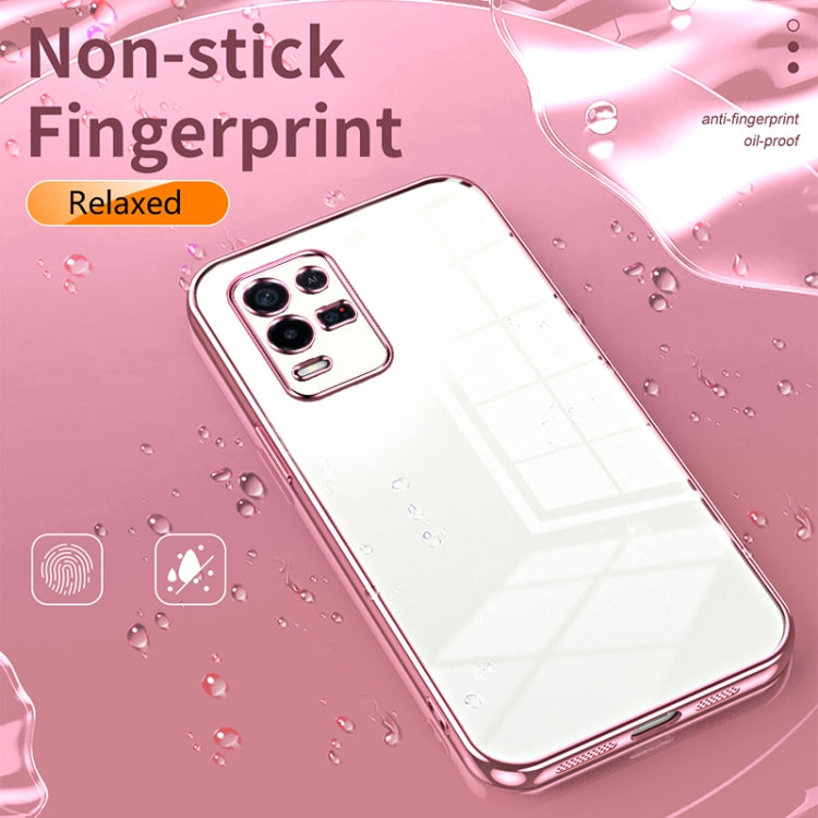 For OPPO K9x Transparent Plating Fine Hole Phone Case(Gold) - OPPO Cases by PMC Jewellery | Online Shopping South Africa | PMC Jewellery | Buy Now Pay Later Mobicred