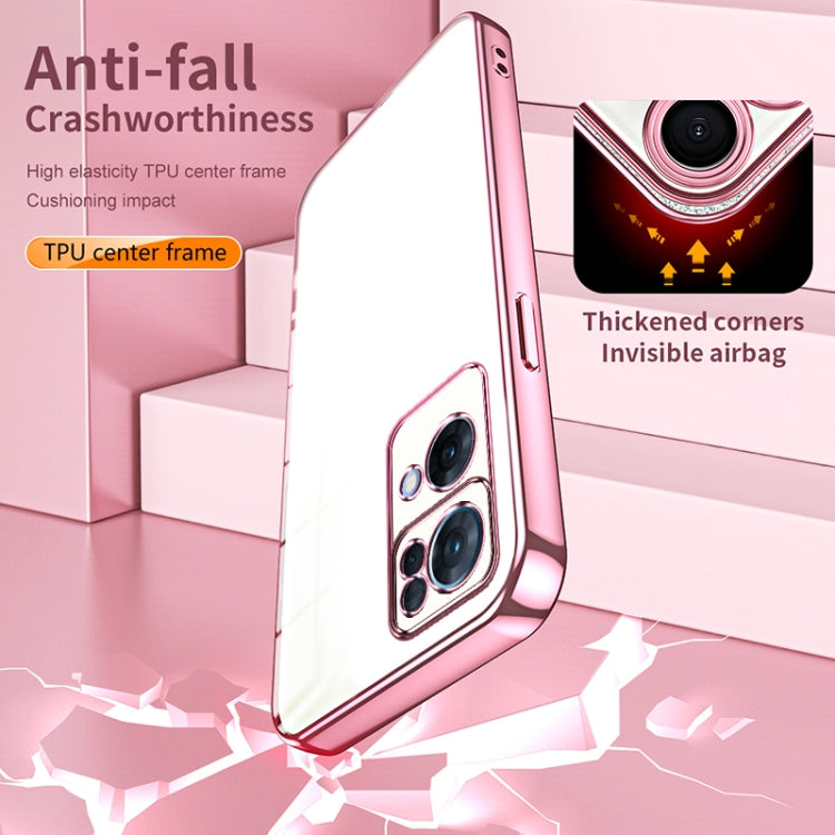 For OPPO Reno7 Pro Transparent Plating Fine Hole Phone Case(Transparent) - OPPO Cases by PMC TechLife | Online Shopping South Africa | PMC TechLife | Buy Now Pay Later Mobicred