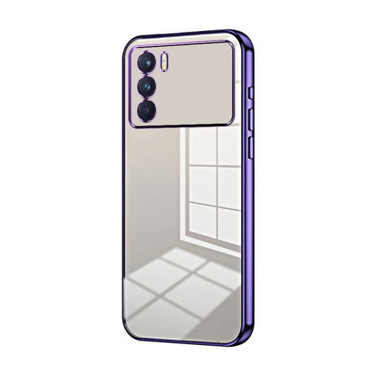 For OPPO K9 Pro Transparent Plating Fine Hole Phone Case(Purple) - OPPO Cases by PMC Jewellery | Online Shopping South Africa | PMC Jewellery | Buy Now Pay Later Mobicred