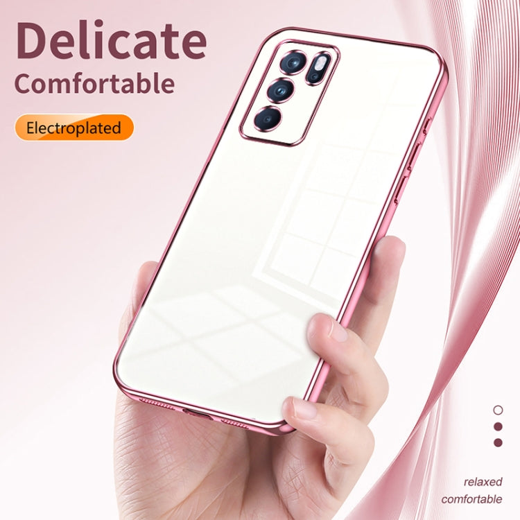 For OPPO Reno6 Pro Indian  Transparent Plating Fine Hole Phone Case(Silver) - OPPO Cases by PMC TechLife | Online Shopping South Africa | PMC TechLife | Buy Now Pay Later Mobicred