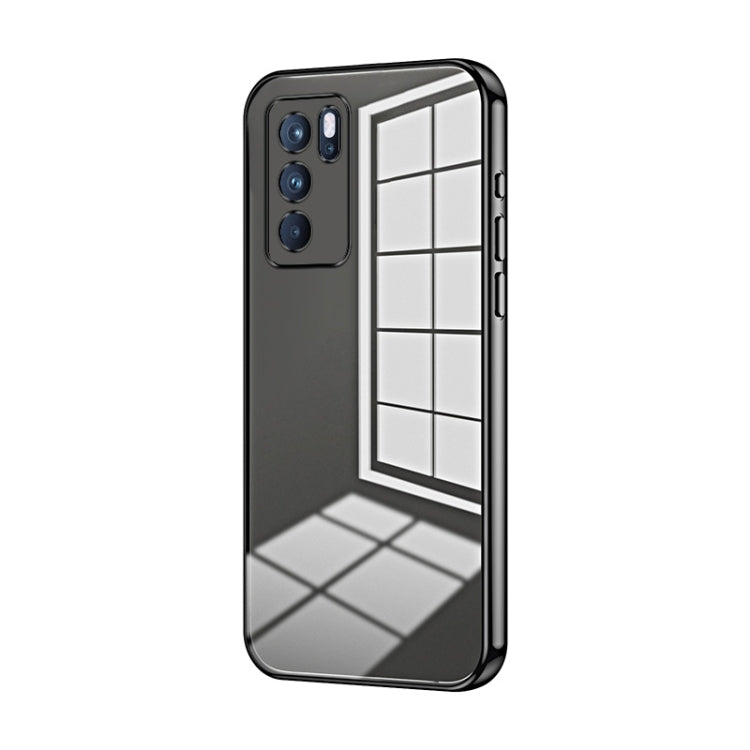 For OPPO Reno6 Pro Indian  Transparent Plating Fine Hole Phone Case(Black) - free shipping - PMC TechLife - Order now!