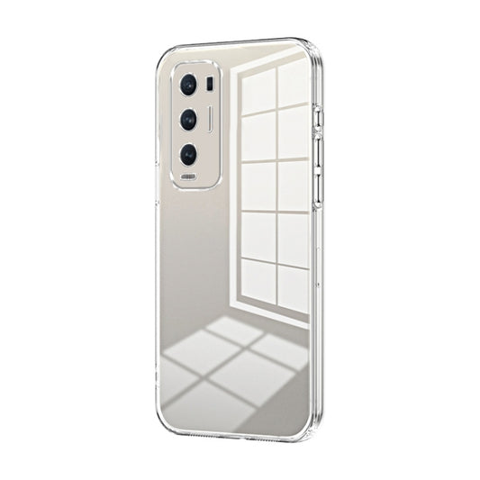 For OPPO Reno5 Pro+ Transparent Plating Fine Hole Phone Case(Transparent) - OPPO Cases by PMC Jewellery | Online Shopping South Africa | PMC Jewellery | Buy Now Pay Later Mobicred