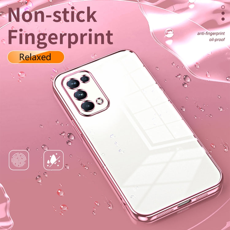 For OPPO Reno5 Pro Transparent Plating Fine Hole Phone Case(Purple) - OPPO Cases by PMC TechLife | Online Shopping South Africa | PMC TechLife | Buy Now Pay Later Mobicred
