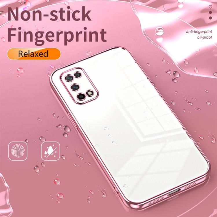 For OPPO K7x / Realme V5 5G Transparent Plating Fine Hole Phone Case(Black) - OPPO Cases by PMC TechLife | Online Shopping South Africa | PMC TechLife | Buy Now Pay Later Mobicred
