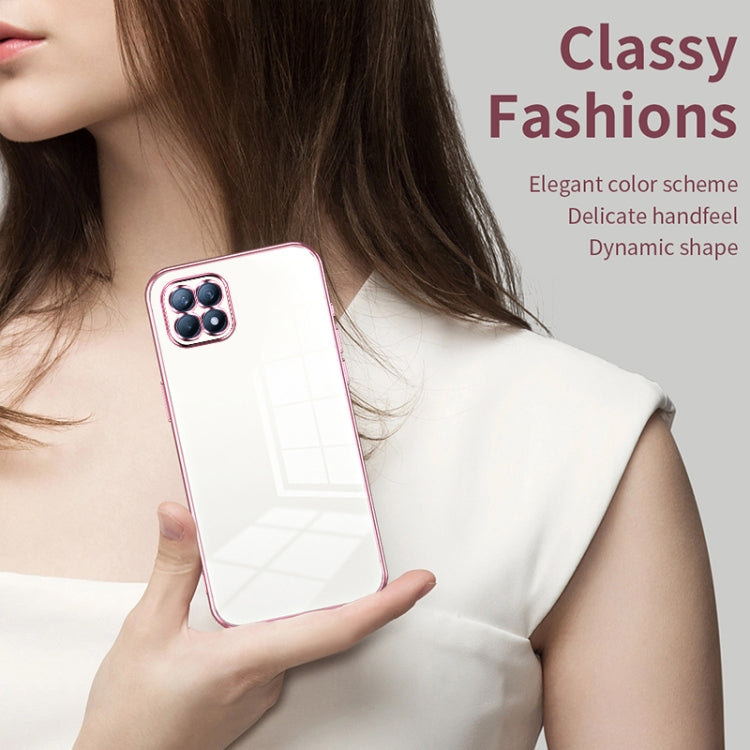 For OPPO Reno4 SE Transparent Plating Fine Hole Phone Case(Silver) - free shipping - PMC TechLife - Order now!