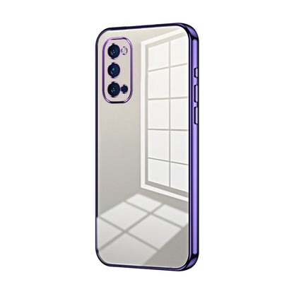 For OPPO Reno4 Pro Transparent Plating Fine Hole Phone Case(Purple) - OPPO Cases by PMC Jewellery | Online Shopping South Africa | PMC Jewellery | Buy Now Pay Later Mobicred