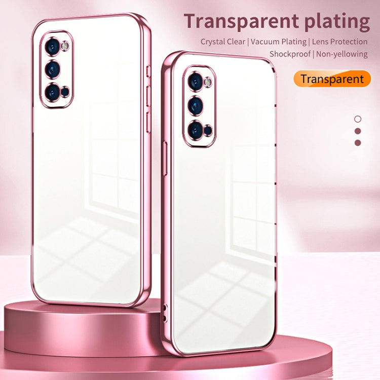 For OPPO Reno4 Pro Transparent Plating Fine Hole Phone Case(Black) - OPPO Cases by PMC Jewellery | Online Shopping South Africa | PMC Jewellery | Buy Now Pay Later Mobicred