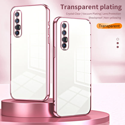For OPPO Reno3 Pro Transparent Plating Fine Hole Phone Case(Silver) - OPPO Cases by PMC Jewellery | Online Shopping South Africa | PMC Jewellery | Buy Now Pay Later Mobicred