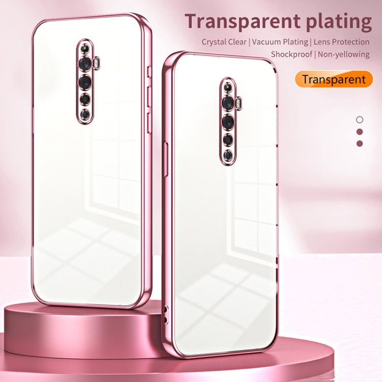 For OPPO Reno2 Z / Reno2 F Transparent Plating Fine Hole Phone Case(Pink) - OPPO Cases by PMC Jewellery | Online Shopping South Africa | PMC Jewellery | Buy Now Pay Later Mobicred