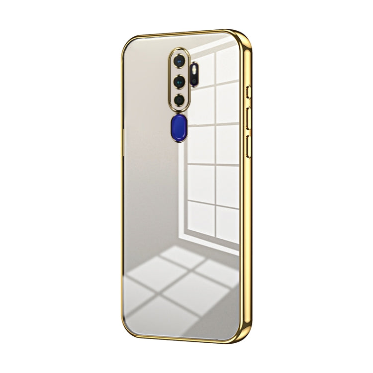 For OPPO A11x / A9 2020 Transparent Plating Fine Hole Phone Case(Gold) - OPPO Cases by PMC Jewellery | Online Shopping South Africa | PMC Jewellery | Buy Now Pay Later Mobicred