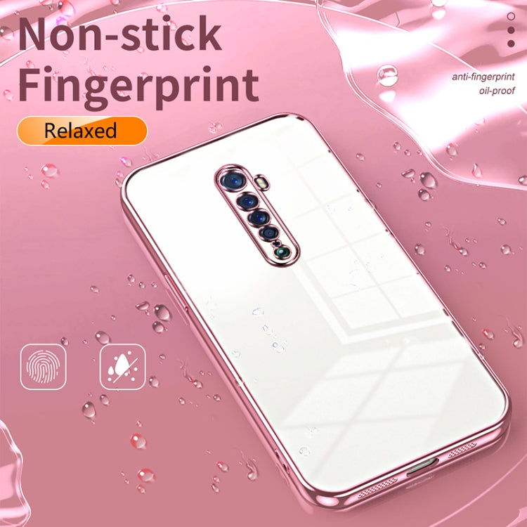 For OPPO Reno2 Transparent Plating Fine Hole Phone Case(Purple) - OPPO Cases by PMC TechLife | Online Shopping South Africa | PMC TechLife | Buy Now Pay Later Mobicred